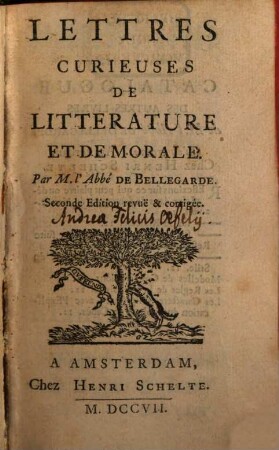 Lettres Curieuses De Litterature Et De Morale
