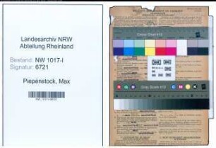Entnazifizierung Max Piepenstock , geb. 26.05.1878 (Versandleiter)