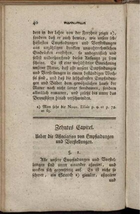 Zehntes Capitel. Ueber die Aßociation von Empfindungen und Vorstellungen