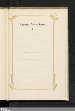 Recettes particulières