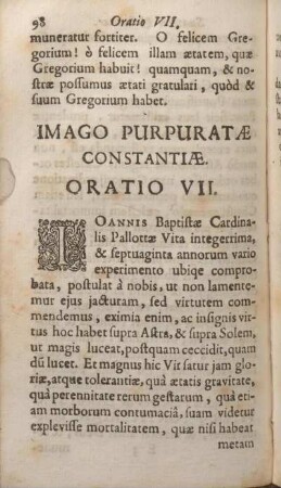 Imago Purpuratae Constantiae. Oratio VII.