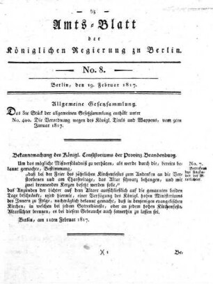 No. 8, 19. Februar 1817