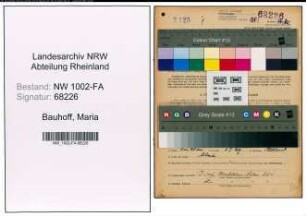 Entnazifizierung Maria Bauhoff, geb. 17.06.1904 (Kauffrau)