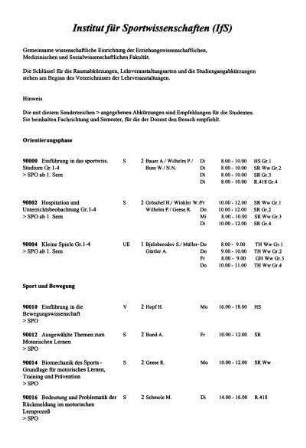 Instutut für Sportwissenschaften (IfS)