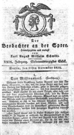 47. Stueck, 22. November 1830