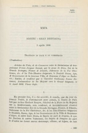 XXIX Algeri - Gran Bretagna 5 aprile 1686