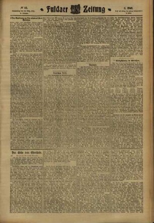 Zweite Ausgabe vom Donnerstag, den 30. März 1911.