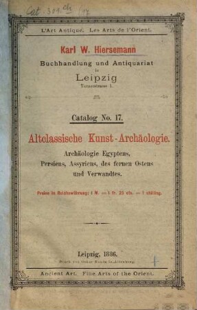 Katalog. 17. 1886