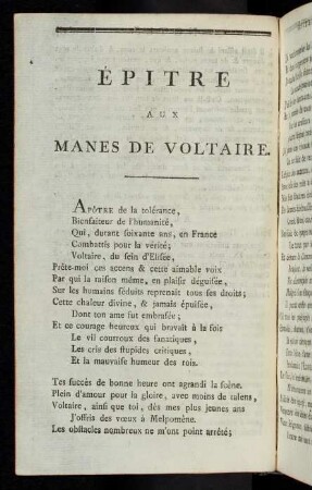 XLVIII-LI Épitre aux manes de Voltaire