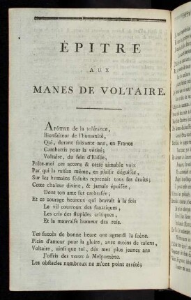 XLVIII-LI Épitre aux manes de Voltaire