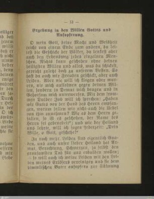 Ergebung in den Willen Gottes und Aufopferung
