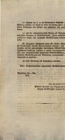 Hochwürdige, Hoch- und Wohlgebohrne ... Hoch und vielgeehrte Herren! Das Herzogliche Haus Aremberg ... : [Regensburg den 1. Dec. 1803.]