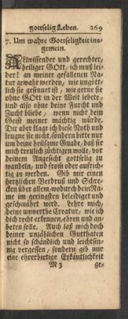 7. Um wahre Gottseligkeit insgemein.