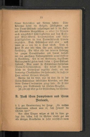 B. Nach ihren Symptomen und ihrem Verlaufe,
