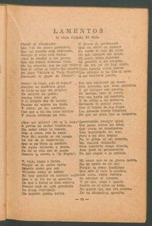Lamentos : Al viejo Calixto, el Ñato