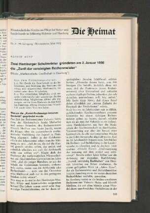 Nr. 5. 79. Jahrgang. Neumünster, 1972.