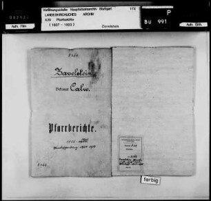 Pfarrei Zavelstein: Pfarrberichte und Pfarrbeschreibungen