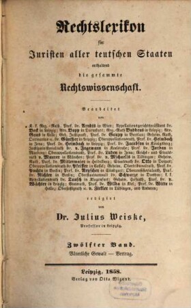 Rechtslexikon für Juristen aller teutschen Staaten enthaltend die gesammte Rechtswissenschaft, 12. Väterliche Gewalt - Verzug