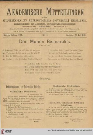 Nr. 14 (29. Juli 1899)