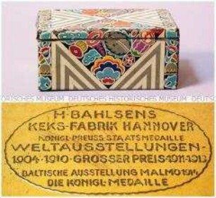 Blechdose für Gebäck (auf Boden: H. BAHLSENS KEKS-FABRIK HANNOVER)