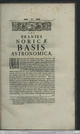 Uranies Noricae Basis Astronomica