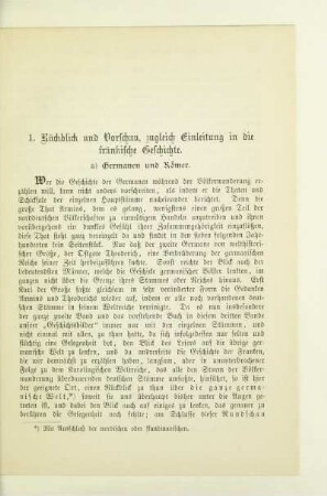 1. Rückblick und Vorschau, zugleich Einleitung in die fränkische Geschichte