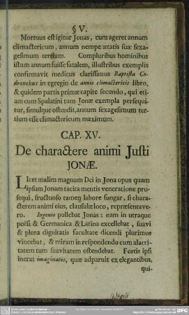 Cap. XV. De charactere animi Justi Jonae