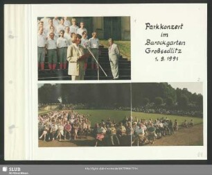 Konzert des Bergsteigerchores im Barockgarten Großsedlitz : Ansage: Cornelia Nossek, Dirigent: Karl-Heinz Hanicke