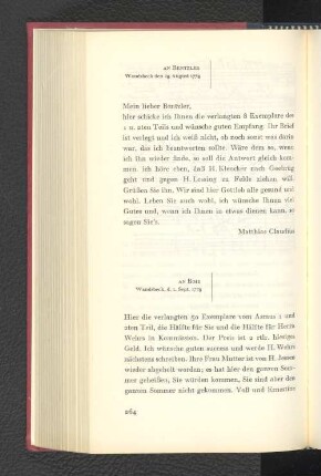 An Boie Wandsbeck, den 1. September 1778