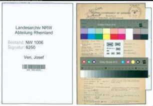 Entnazifizierung Josef Van De Ven , geb. 19.04.1902 (Schneider)