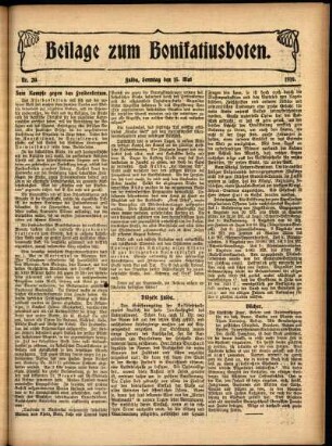 Zweite Ausgabe vom Sonntag, den 15. Mai 1910.