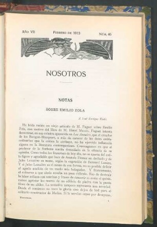 Notas sobre Emilio Zola