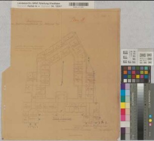 Münster (Münster) Regierungsgebäude Grundriß hohes Erdgeschoß 1934 1 : 200 45 x 40,5 Pause Staatshochbauamt Münster Regierung Münster Nr. 33927