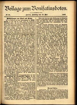 Zweite Ausgabe vom Sonntag, den 18. Mai 1902.