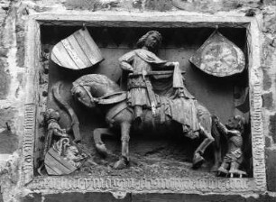 Der heilige Martin teilt seinen Mantel : Der heilige Martin teilt seinen Mantel (1441). Fritzlar, Vogtei, Südseite