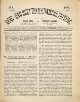 Berg- und hüttenmännische Zeitung, N.F. 50 = 55. 1896