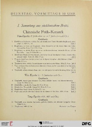 Chinesische Früh-Keramik (Nr. 1-212)