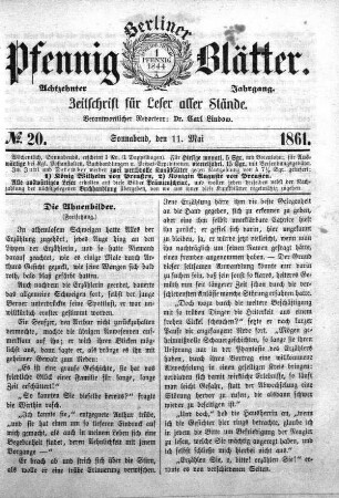 No. 20, Sonnabend, den 11. Mai