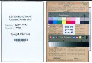 Entnazifizierung Clemens Spiegel , geb. 30.08.1905 (Vermessungstechniker)