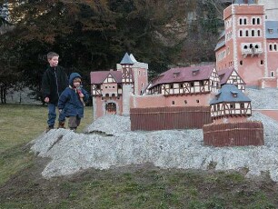 Ballenstedt - Burg Anhalt als Modell : Miniaturnachbau der Burg Anhalt. Aufgenommen in Ballenstedt