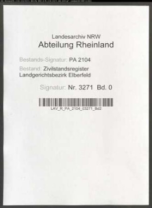 Geburtsregister Merscheid