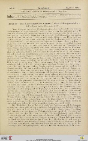 Heft XI (November 1910)
