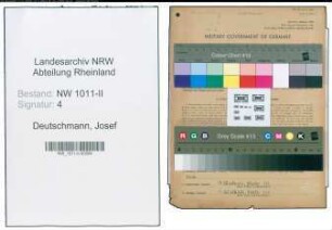 Entnazifizierung Josef Deutschmann , geb. 10.06.1878 ()
