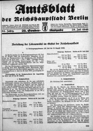 25. Sonder-Ausgabe, 25. Juli 1940