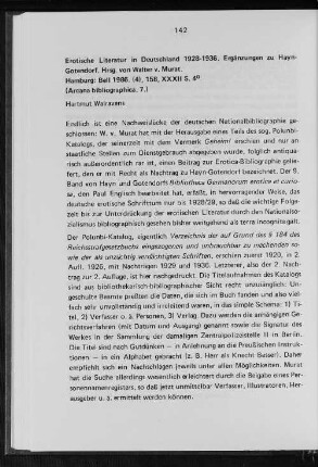 Erotische Literatur in Deutschland 1928-1936.