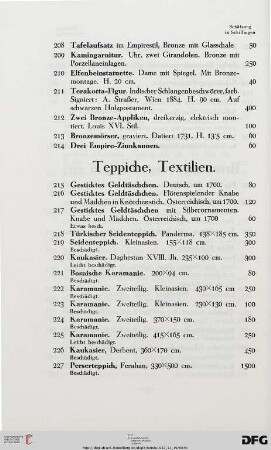 Teppiche, Textilien (Nr. 215-227)