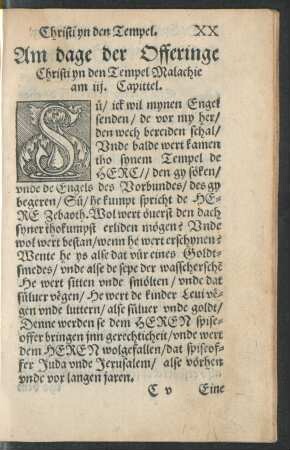 Am dage der Offeringe Christi yn den Tempel ....