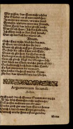 Argumentum secundi Actus.