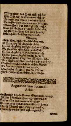 Argumentum secundi Actus.