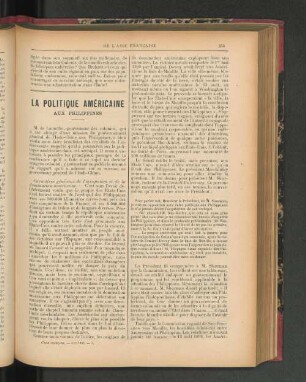 La Politique Américane aux Philippines.